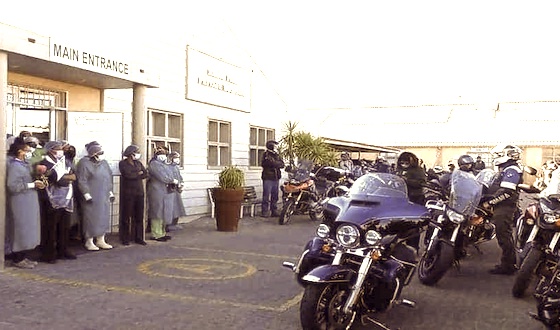 goosebumpmoment about bikers pray at windhoek hospitals